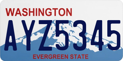 WA license plate AYZ5345