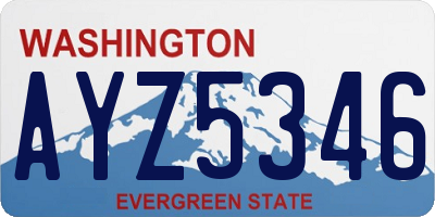 WA license plate AYZ5346