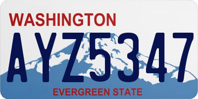 WA license plate AYZ5347