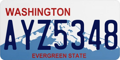 WA license plate AYZ5348