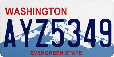 WA license plate AYZ5349