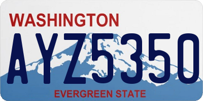 WA license plate AYZ5350