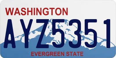 WA license plate AYZ5351