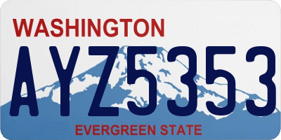 WA license plate AYZ5353