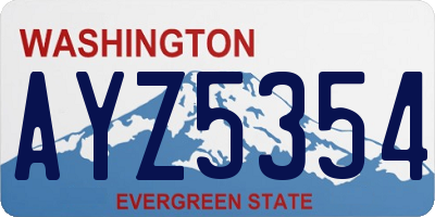 WA license plate AYZ5354