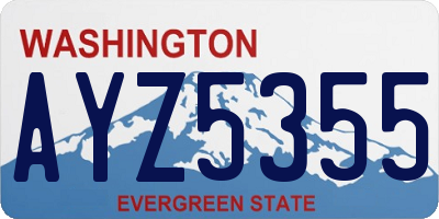 WA license plate AYZ5355