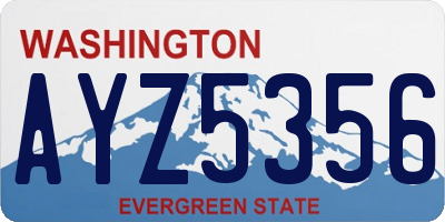 WA license plate AYZ5356