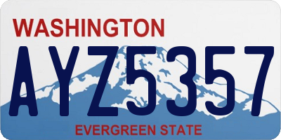 WA license plate AYZ5357