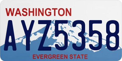 WA license plate AYZ5358