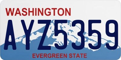 WA license plate AYZ5359