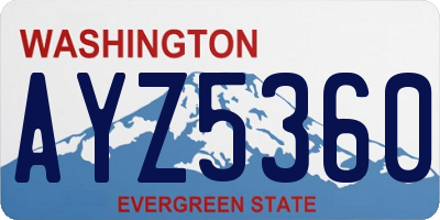 WA license plate AYZ5360