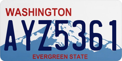 WA license plate AYZ5361