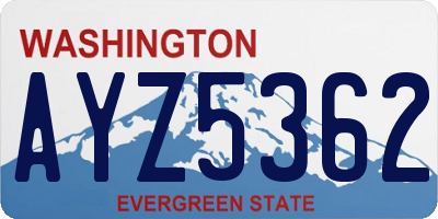 WA license plate AYZ5362