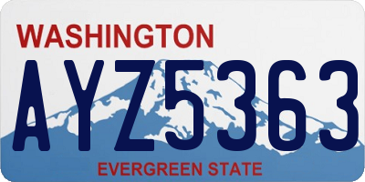 WA license plate AYZ5363