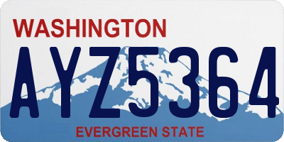 WA license plate AYZ5364