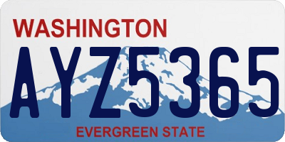 WA license plate AYZ5365