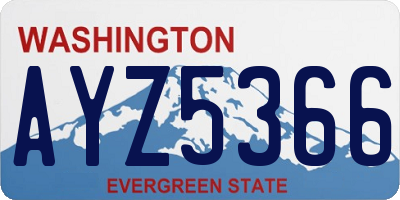 WA license plate AYZ5366