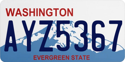 WA license plate AYZ5367