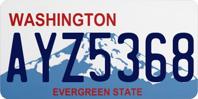 WA license plate AYZ5368