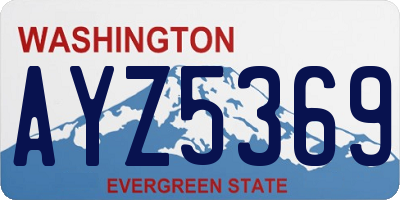 WA license plate AYZ5369