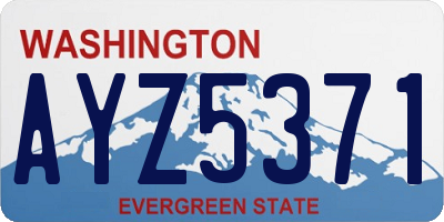 WA license plate AYZ5371