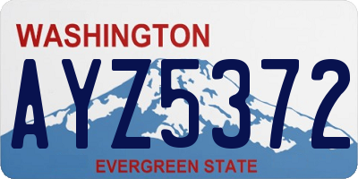 WA license plate AYZ5372