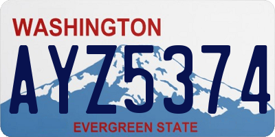 WA license plate AYZ5374