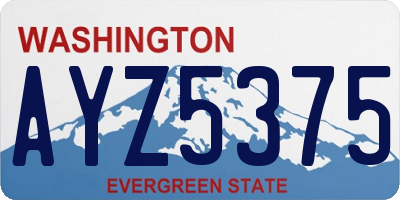 WA license plate AYZ5375