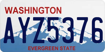 WA license plate AYZ5376