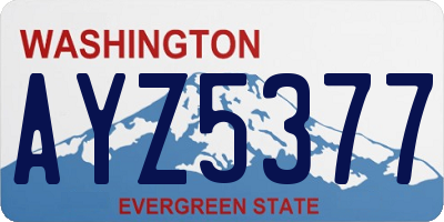 WA license plate AYZ5377