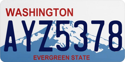 WA license plate AYZ5378