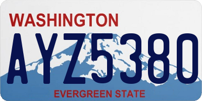 WA license plate AYZ5380