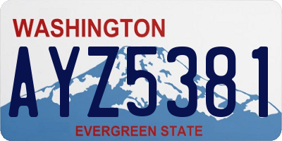 WA license plate AYZ5381