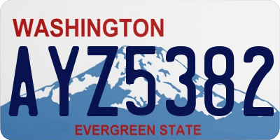 WA license plate AYZ5382