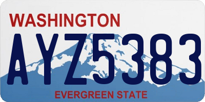 WA license plate AYZ5383