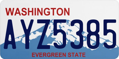 WA license plate AYZ5385