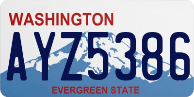 WA license plate AYZ5386