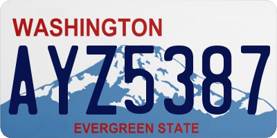 WA license plate AYZ5387