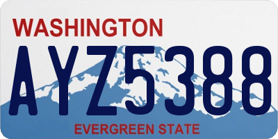 WA license plate AYZ5388