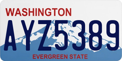 WA license plate AYZ5389