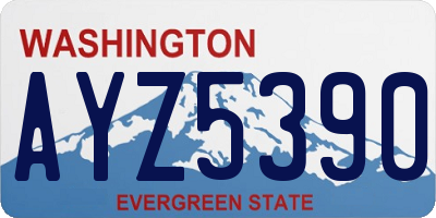 WA license plate AYZ5390