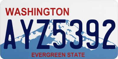 WA license plate AYZ5392