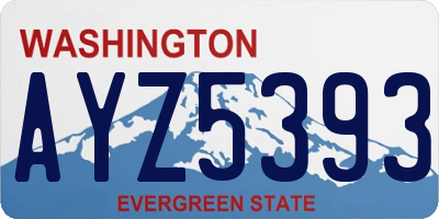 WA license plate AYZ5393