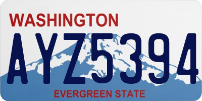 WA license plate AYZ5394