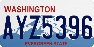 WA license plate AYZ5396