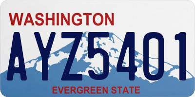 WA license plate AYZ5401