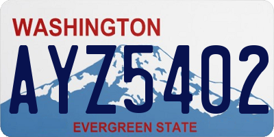 WA license plate AYZ5402