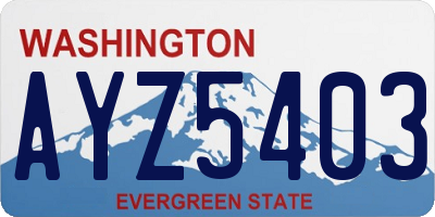 WA license plate AYZ5403