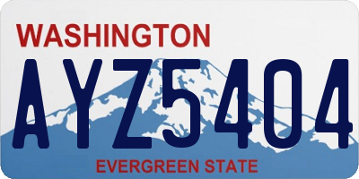 WA license plate AYZ5404