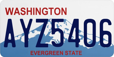 WA license plate AYZ5406